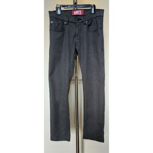 Mens Boys 28" Super Skinny Checkered Jeans Pants